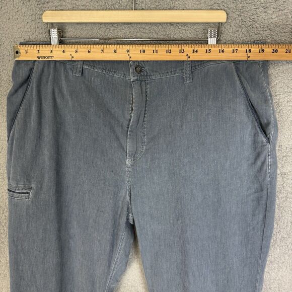 Carbon 2 Cobalt Pants Men's 40x29 Blue Cotton Linen Flat Front Straight Leg - Picture 3 of 10